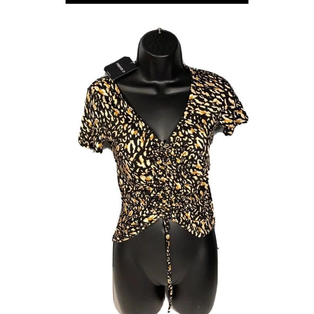 Forever 21 Crop Top Multi Color‎ Draw String Small